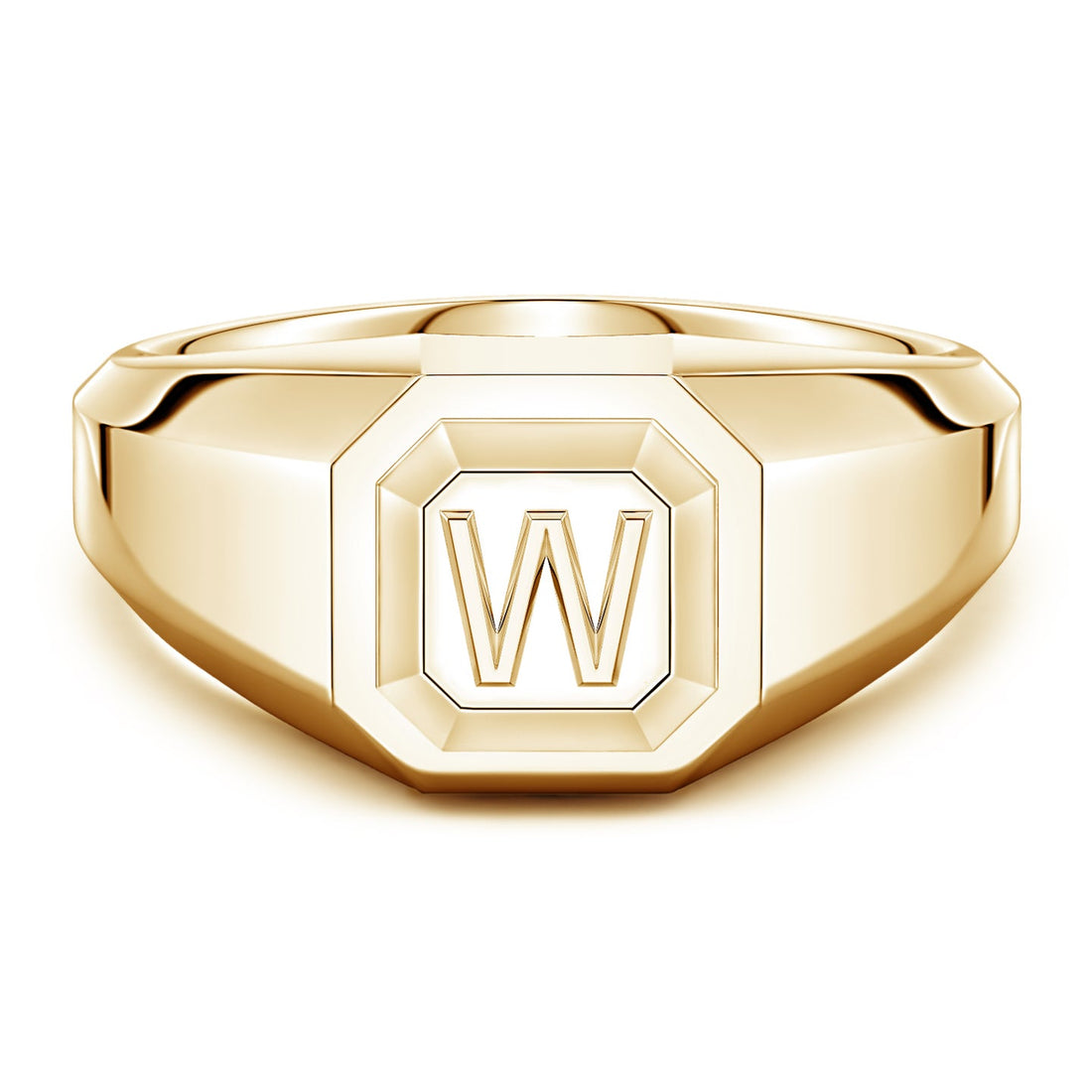 Men's Capital 'A' to 'Z' Alphabet Signet Ring