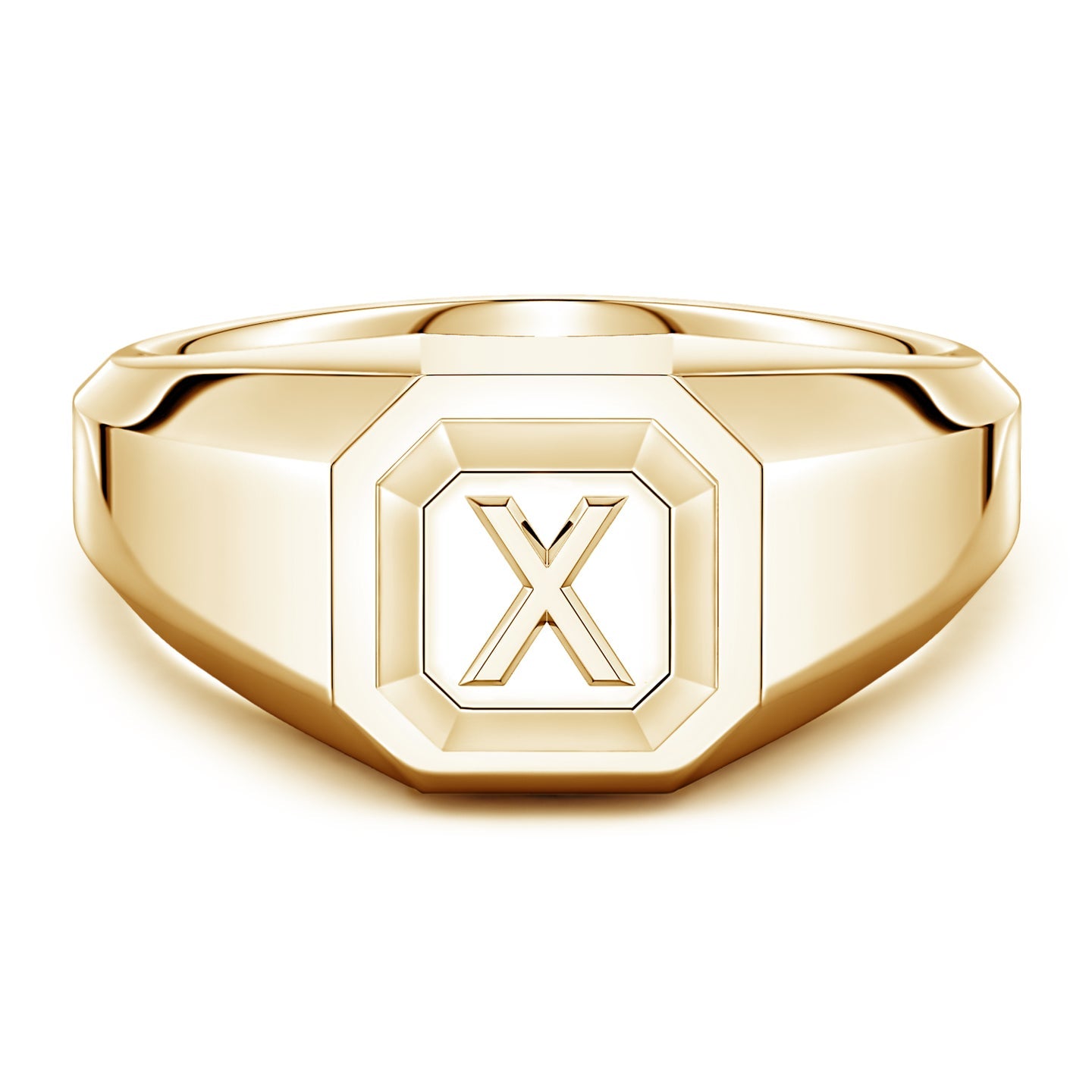 Men's Capital 'A' to 'Z' Alphabet Signet Ring