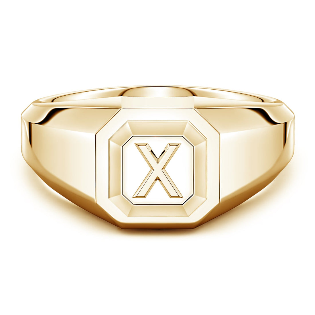 Men's Capital 'A' to 'Z' Alphabet Signet Ring