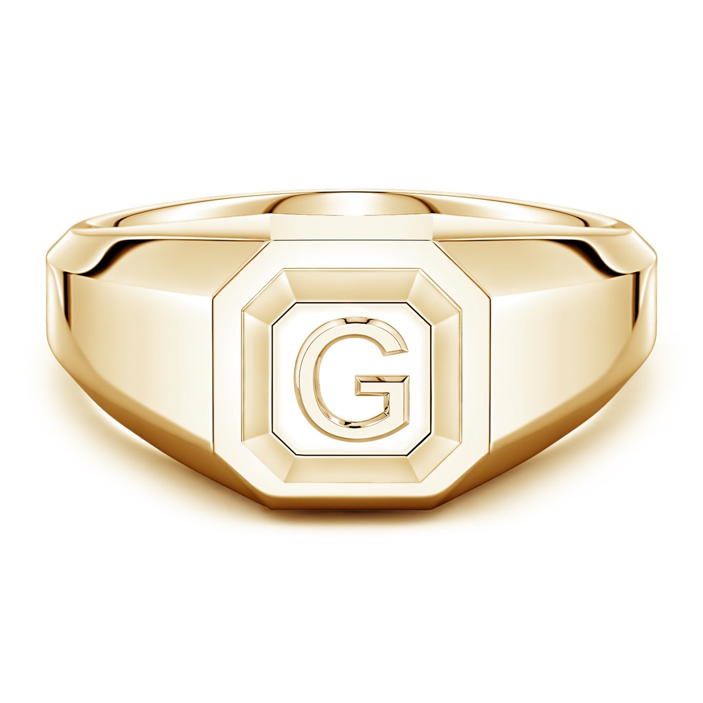 Men's Capital 'A' to 'Z' Alphabet Signet Ring