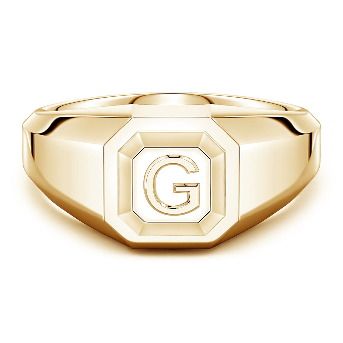 Men's Capital 'A' to 'Z' Alphabet Signet Ring