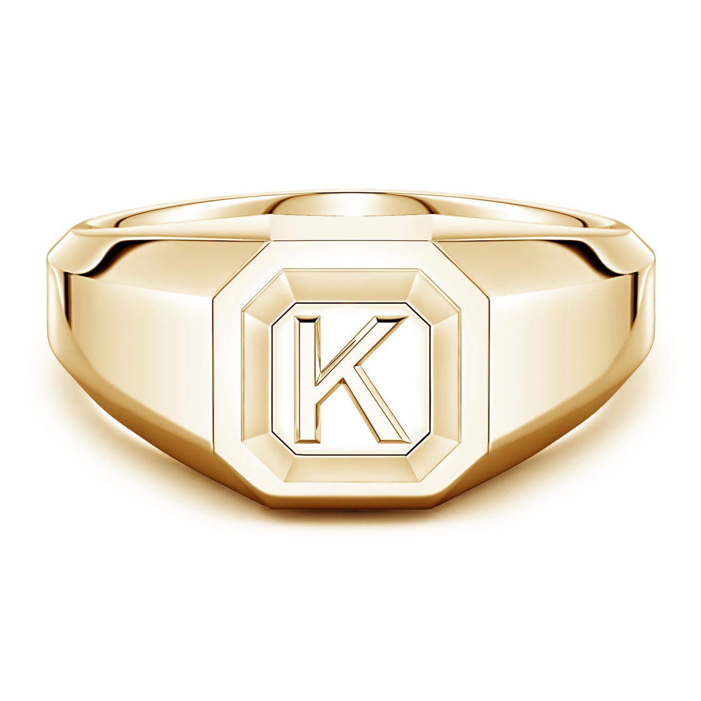 Men's Capital 'A' to 'Z' Alphabet Signet Ring