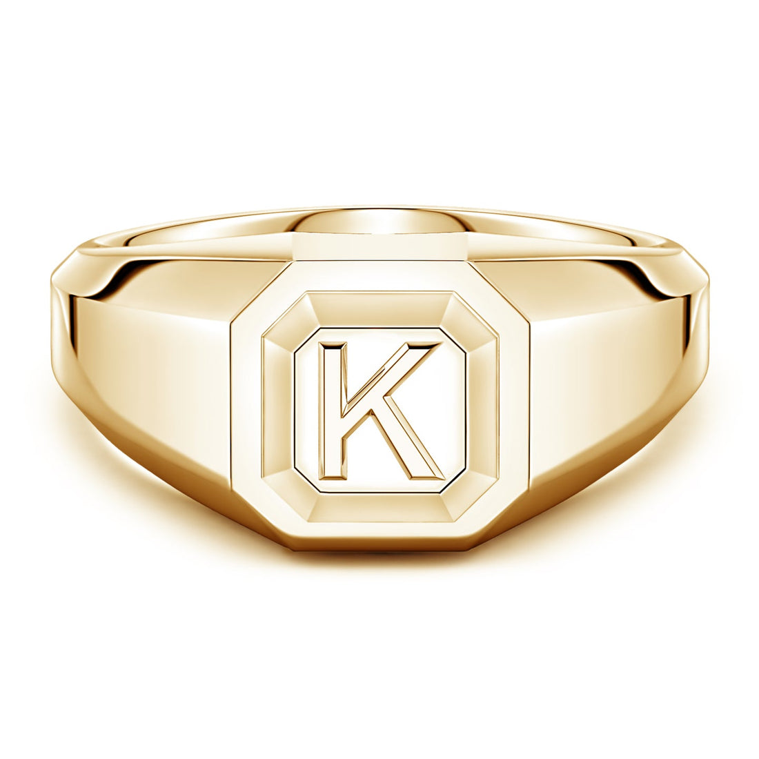 Men's Capital 'A' to 'Z' Alphabet Signet Ring