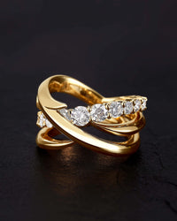 Crossover Ribbon Diamond Statement Ring
